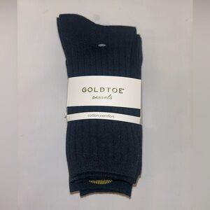 GOLDTOE 6 Pairs Womens Black Cotton Casuals Socks Shoe Size 6-9 Sock Size 9-11